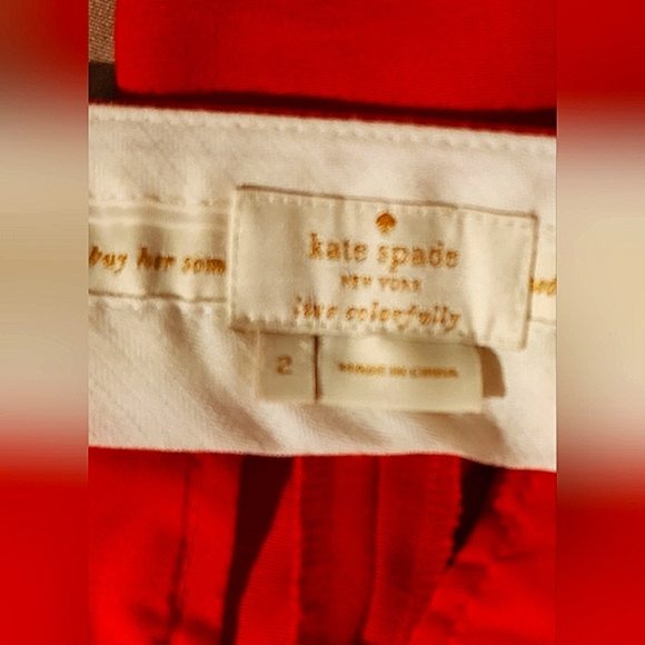 NWOT KATE SPADE RED CROPPED PANTS - Picture 2 of 5